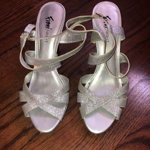 Silver sparkly heels